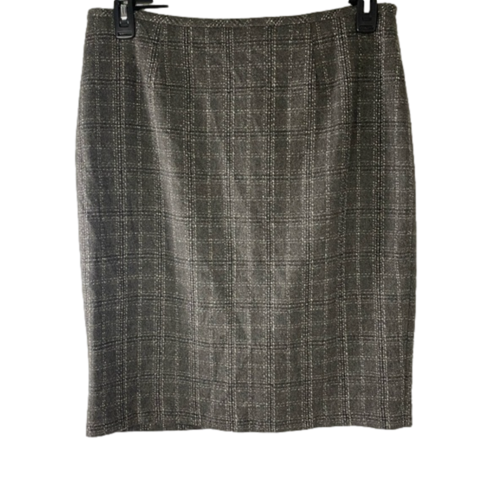 Calvin Klein Gray Plaid A-line Lined Skirt SKU0690